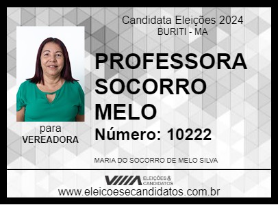 Candidato PROFESSORA SOCORRO MELO 2024 - BURITI - Eleições