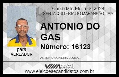 Candidato ANTONIO DO GAS 2024 - SANTA QUITÉRIA DO MARANHÃO - Eleições