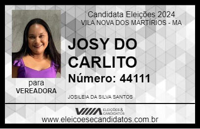 Candidato JOSY DO CARLITO 2024 - VILA NOVA DOS MARTÍRIOS - Eleições