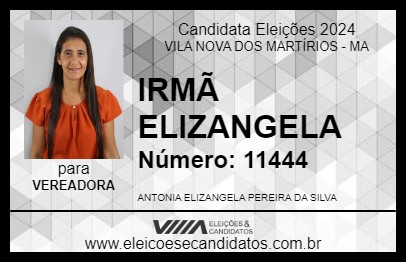 Candidato IRMÃ ELIZANGELA 2024 - VILA NOVA DOS MARTÍRIOS - Eleições