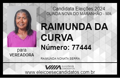 Candidato RAIMUNDA DA CURVA 2024 - OLINDA NOVA DO MARANHÃO - Eleições