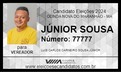 Candidato JÚNIOR SOUSA 2024 - OLINDA NOVA DO MARANHÃO - Eleições