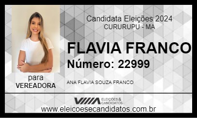 Candidato FLAVIA FRANCO 2024 - CURURUPU - Eleições