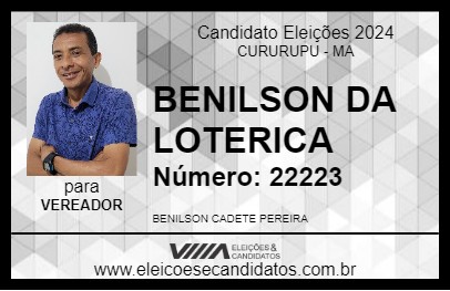 Candidato BENILSON DA LOTERICA 2024 - CURURUPU - Eleições