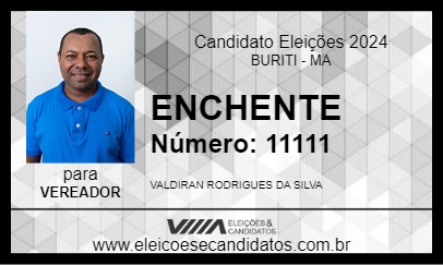 Candidato ENCHENTE 2024 - BURITI - Eleições