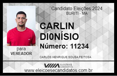 Candidato CARLIN DIONÍSIO 2024 - BURITI - Eleições