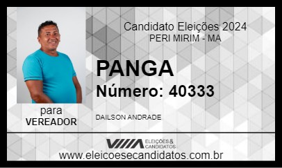 Candidato PANGA 2024 - PERI MIRIM - Eleições