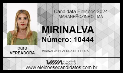 Candidato MIRINALVA 2024 - MARANHÃOZINHO - Eleições