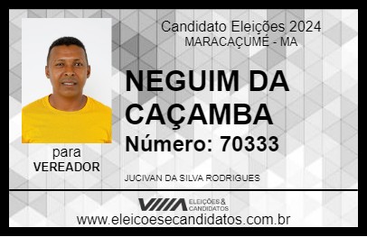 Candidato NEGUIM DA CAÇAMBA 2024 - MARACAÇUMÉ - Eleições