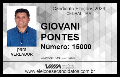 Candidato GIOVANI PONTES 2024 - CEDRAL - Eleições