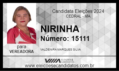 Candidato NIRINHA 2024 - CEDRAL - Eleições