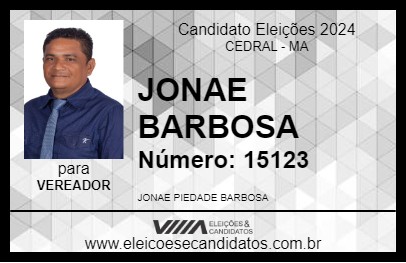 Candidato JONAE BARBOSA 2024 - CEDRAL - Eleições