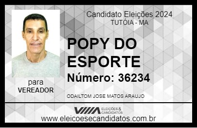 Candidato POPY DO ESPORTE 2024 - TUTÓIA - Eleições