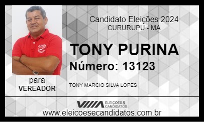 Candidato TONY PURINA 2024 - CURURUPU - Eleições