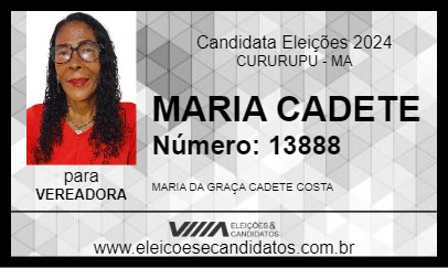 Candidato MARIA CADETE 2024 - CURURUPU - Eleições