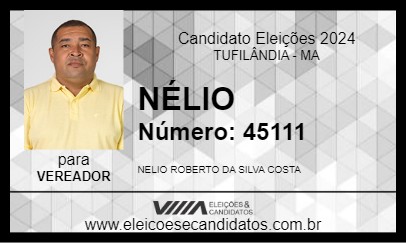 Candidato NÉLIO 2024 - TUFILÂNDIA - Eleições