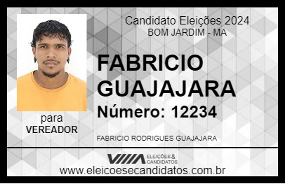 Candidato FABRICIO GUAJAJARA 2024 - BOM JARDIM - Eleições