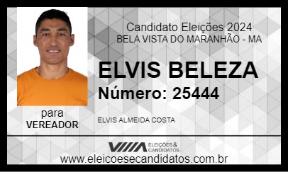 Candidato ELVIS BELEZA 2024 - BELA VISTA DO MARANHÃO - Eleições