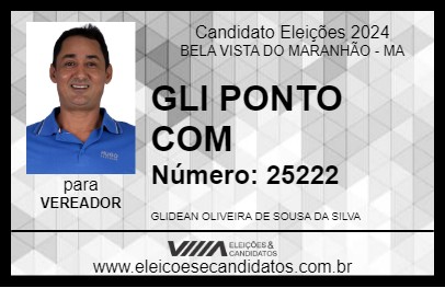 Candidato GLI PONTO COM 2024 - BELA VISTA DO MARANHÃO - Eleições