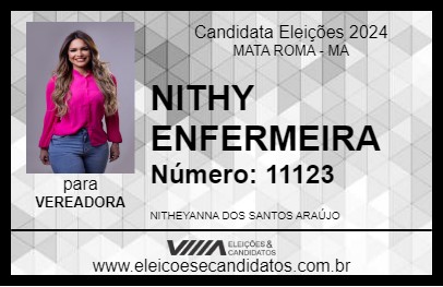 Candidato NITHY ENFERMEIRA 2024 - MATA ROMA - Eleições