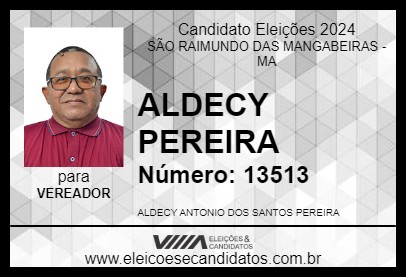 Candidato ALDECY PEREIRA 2024 - SÃO RAIMUNDO DAS MANGABEIRAS - Eleições