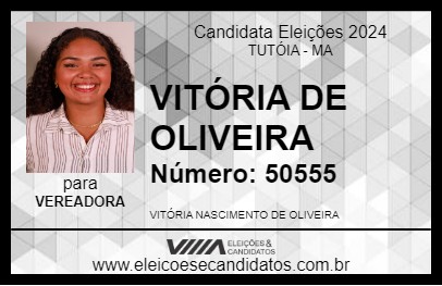 Candidato VITÓRIA DE OLIVEIRA 2024 - TUTÓIA - Eleições