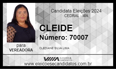 Candidato CLEIDE 2024 - CEDRAL - Eleições