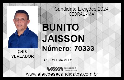 Candidato BUNITO JAISSON 2024 - CEDRAL - Eleições