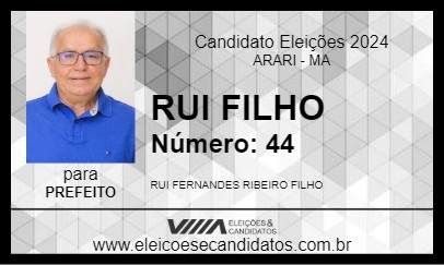 Candidato RUI FILHO 2024 - ARARI - Eleições