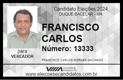 Candidato FRANCISCO CARLOS 2024 - DUQUE BACELAR - Eleições