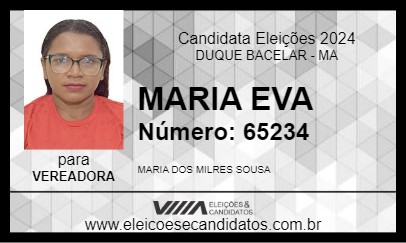 Candidato MARIA EVA 2024 - DUQUE BACELAR - Eleições