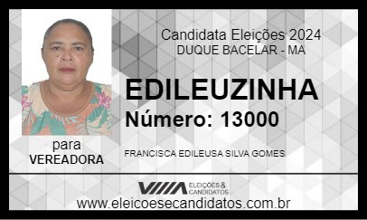 Candidato EDILEUZINHA 2024 - DUQUE BACELAR - Eleições