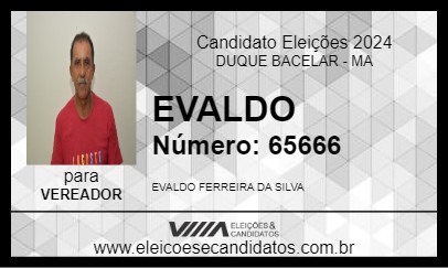 Candidato EVALDO 2024 - DUQUE BACELAR - Eleições