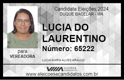 Candidato LUCIA DO LAURENTINO 2024 - DUQUE BACELAR - Eleições