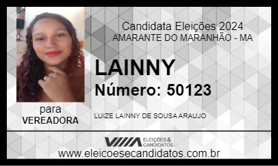 Candidato LAINNY 2024 - AMARANTE DO MARANHÃO - Eleições