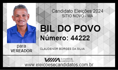 Candidato BIL DO POVO 2024 - SÍTIO NOVO - Eleições