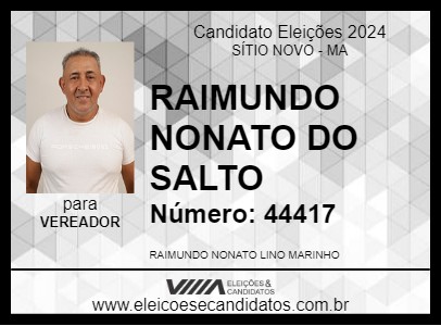 Candidato RAIMUNDO NONATO DO SALTO 2024 - SÍTIO NOVO - Eleições