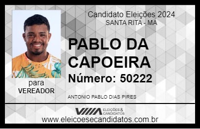 Candidato PABLO DA CAPOEIRA 2024 - SANTA RITA - Eleições