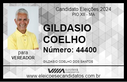 Candidato GILDASIO COELHO 2024 - PIO XII - Eleições