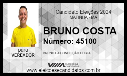 Candidato BRUNO COSTA 2024 - MATINHA - Eleições