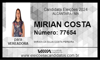 Candidato MIRIAN COSTA 2024 - ALCÂNTARA - Eleições