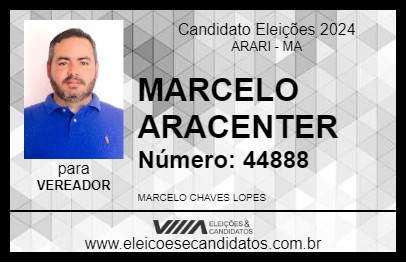 Candidato MARCELO ARACENTER 2024 - ARARI - Eleições