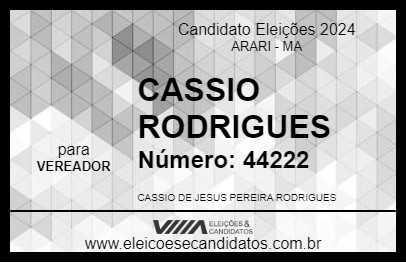 Candidato CASSIO RODRIGUES 2024 - ARARI - Eleições