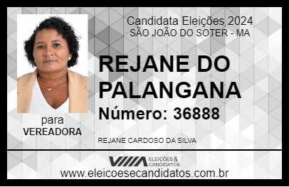 Candidato REJANE DO PALANGANA 2024 - SÃO JOÃO DO SOTER - Eleições