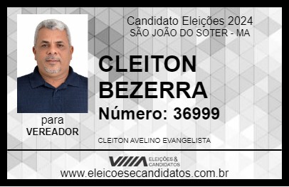 Candidato CLEITON BEZERRA 2024 - SÃO JOÃO DO SOTER - Eleições