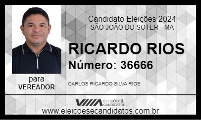 Candidato RICARDO RIOS 2024 - SÃO JOÃO DO SOTER - Eleições