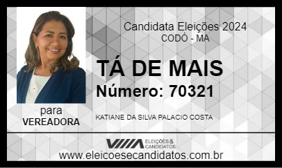 Candidato TÁ DE MAIS 2024 - CODÓ - Eleições