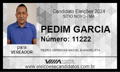 Candidato PEDIM GARCIA 2024 - SÍTIO NOVO - Eleições