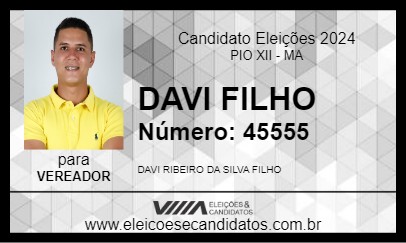 Candidato DAVI FILHO 2024 - PIO XII - Eleições