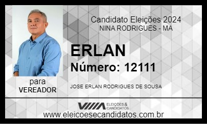 Candidato ERLAN 2024 - NINA RODRIGUES - Eleições